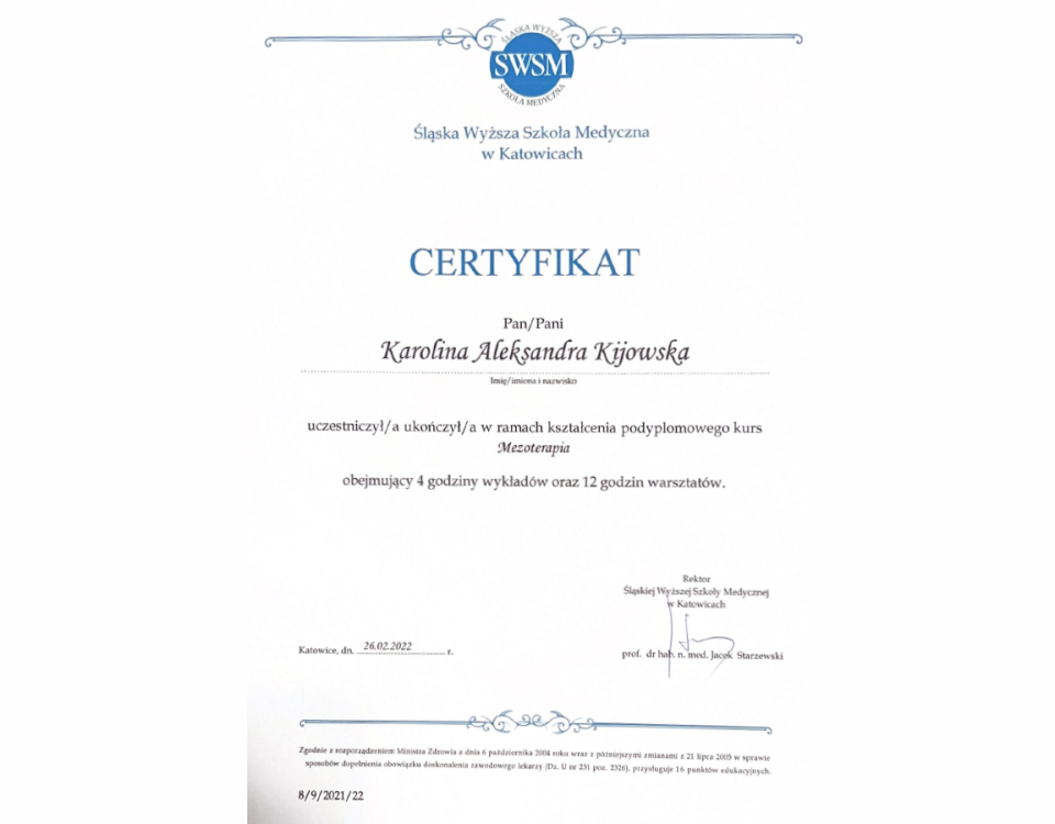 karolina-kijowska_certyfikat_mezoterapia