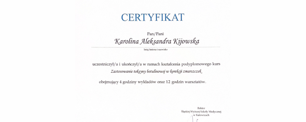 karolina-kijowska_certyfikat_zastosowanie-botuliny-do-korekcji-zmarszczek